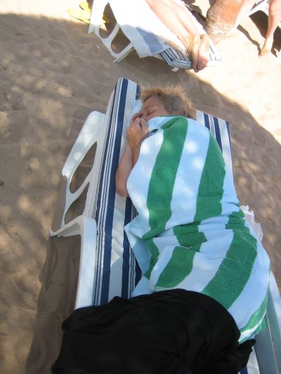 een tukkie op het strand