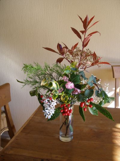 een boeket uit eigen tuin