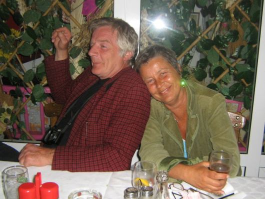 Jan en ik in een restaurant